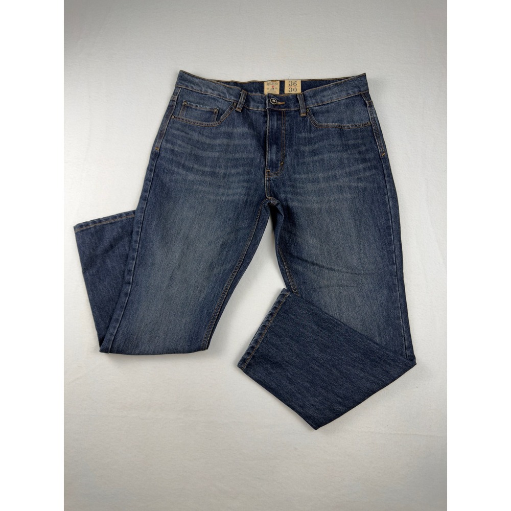 Red Head Brand Co Mens 36x30 Blue Denim Jeans Straight Leg Stretch Dark Wash